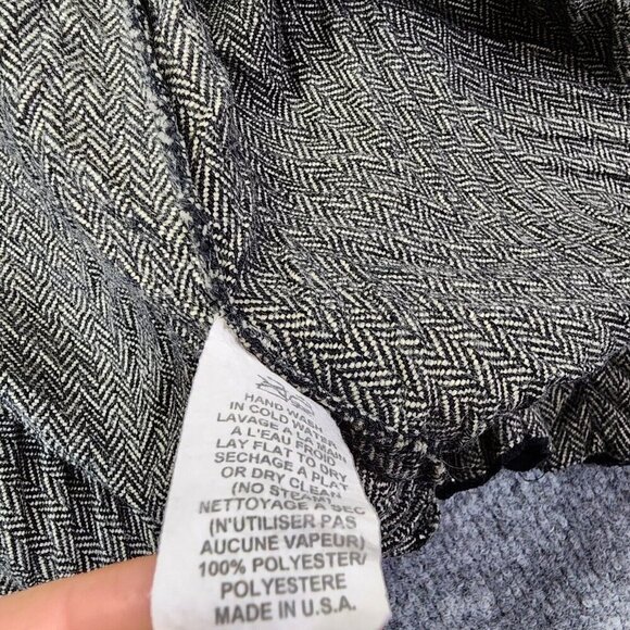 Komarov Sweater Jacket Women’s Small Black Gray‎ Knit Herringbone - Picture 8 of 13